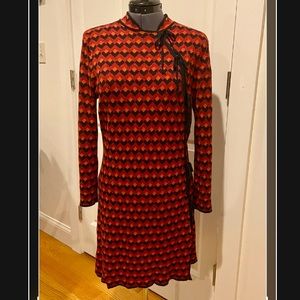 Zara knit dress szL like newBlack,Orange,metallic